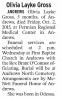 Death Notice of Olivia Layke Gross