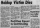 Holdup Victim Dies - Wilbur Leslie Baird