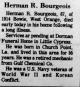 Obituary of Herman Ray Bourgeois