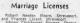 Marriage License Announcement of Robert Newton 'Bobby' Moore and Frances H. 'Fran' Lorant