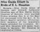 Marriage Announcement of Edward Lafayette Houston and Eudie Mae Elliott