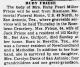 Obituary of Ruby Pearl Miller Frieze