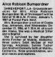 Obituary of Alice Louise Simpson Bumgardner Obituary of Alice Louise Simpson Bumgardner