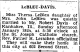 Marriage Announcement of Robert Charles Davis and Theresa LeBleu