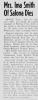Obituary of Ima Mae McIntyre Smith