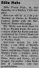 Obituary of Billie Frank Waltz Obituary of Billie Frank Waltz