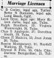 Marriage License Announcement of Elwood Ross Fritz and Darlene J. Bumgardner
