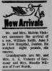 Birth Announcement of William Keith Vickers