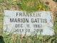Headstone of Franklin 'Frankie' Marion Gattis