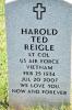 Headstone of Lt. Col. Harold Theodore 'Ted' Reigle