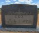 Headstone of James Booker Cox Headstone of James Booker Cox