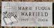Headstone of Marie Fuqua Warfield